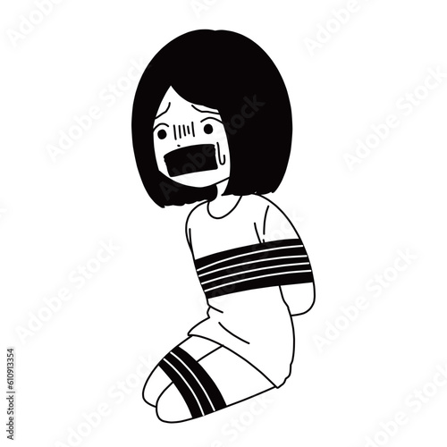 拘束される女性