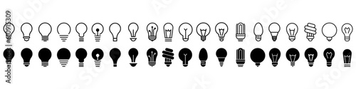 light bulb icon vector set. light illustration sign collection. electricity symbol.