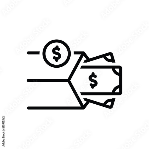 Black line icon for wage 