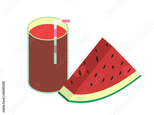 A Glass of watermelon Juice with a Slice