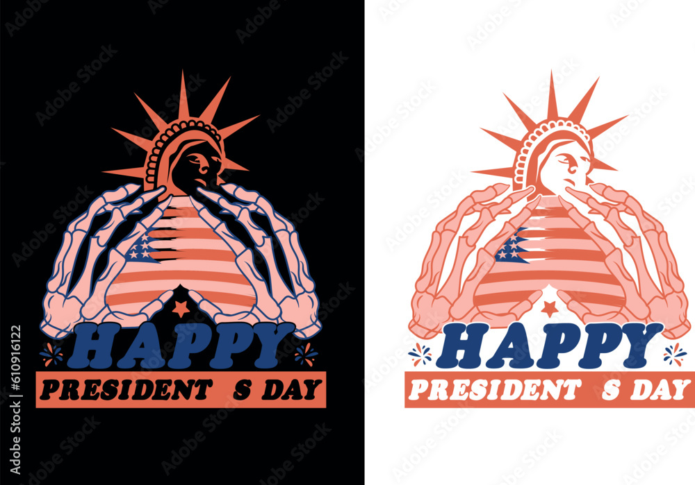 Naklejka premium Happy president's day, 4th of July shirt, Happy 4th July, USA T-Shirt Design, Independence T-Shirt, 4th Of July T-Shirt Design, 4Th July America Independence Day
