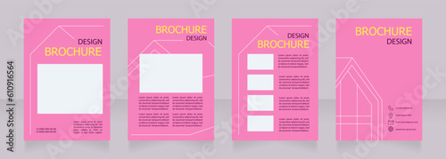 Recreation camp for little girls blank brochure design. Template set with copy space for text. Premade corporate reports collection. Editable 4 paper pages. Tahoma, Myriad Pro fonts used