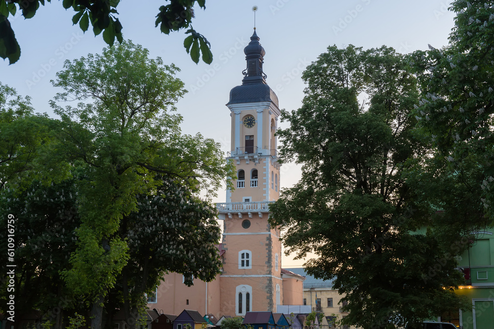 Medieval town hall building in Kamianets-Podilskyi city, Ukraine