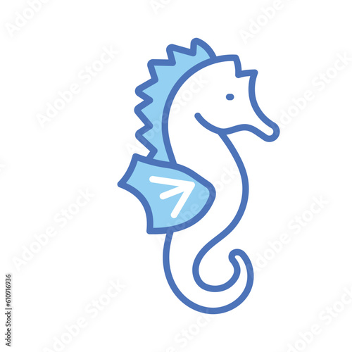 Customizable vector of seahorse in trendy style, Hippocampus marine fish icon