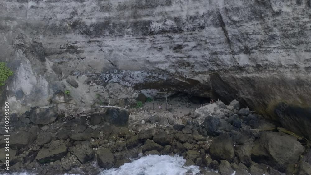 Swing Tembeling Beach filmed with a drone, Nusa Penida Bali Indosia Swing Tembeling Beach filmed with a drone, Nusa Penida Bali Indosia