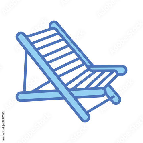 An editable icon of deck chair in modern style, easy to use vector of sunbed