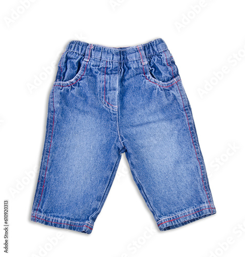 Children's wear - jeans isolated over white background.