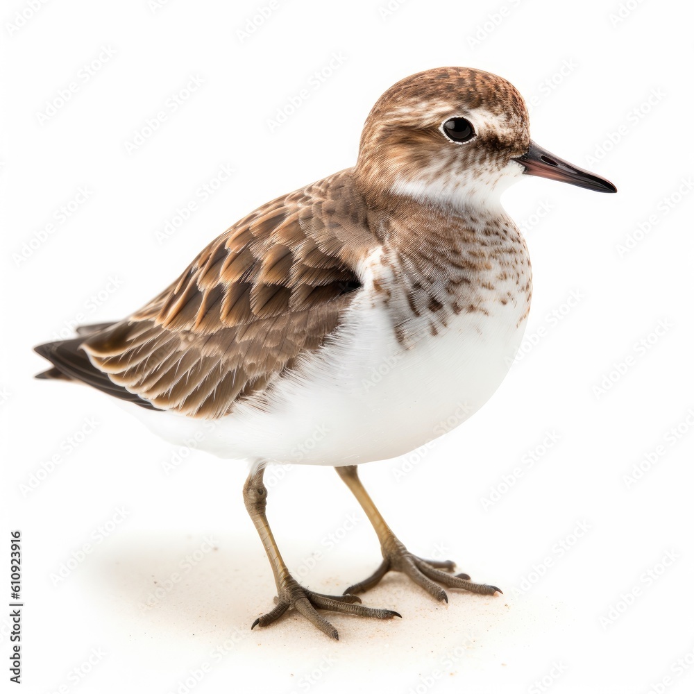 Least Sandpiper bird isolated on white background. Generative AI Least Sandpiper bird isolated on white background. Generative AI