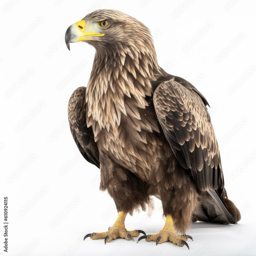 White-tailed Eagle bird isolated on white background. Generative AI White-tailed Eagle bird isolated on white background. Generative AI