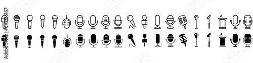 Microphone icon vector set. Mic illustration sign collection. Karaoke symbol.