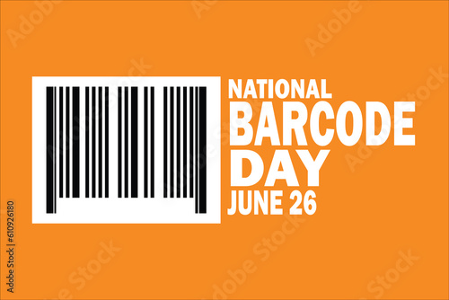 National Barcode Day Vector illustration. June 26. Holiday concept. Template for background, banner, card, poster with text inscription.