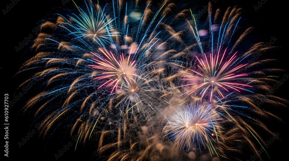 Obraz premium fireworks in the night sky 4th of July