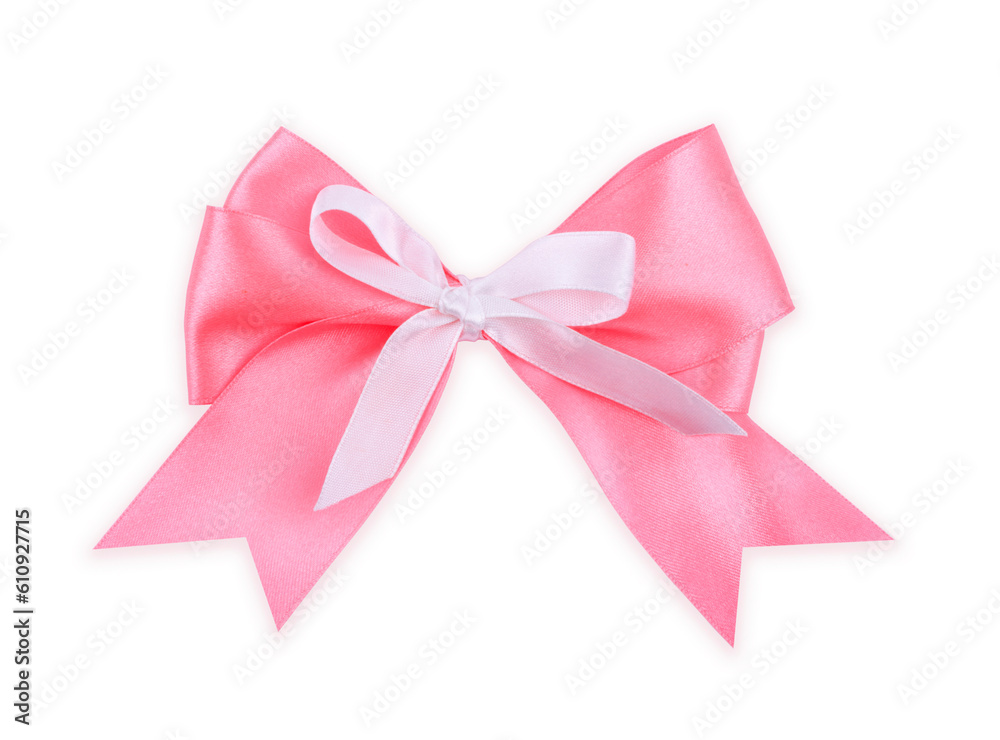 Fototapeta premium pink bow isolated on white background