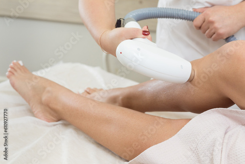 Laser epilation and cosmetology. Hair removal cosmetology procedure. 