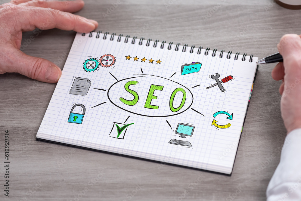 Seo concept on a notepad Seo concept on a notepad