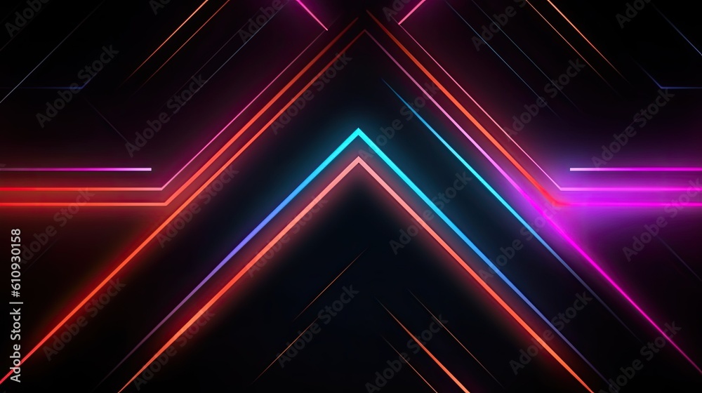 Abstract background with neon lights. Generative AI. Abstract background with neon lights. Generative AI.