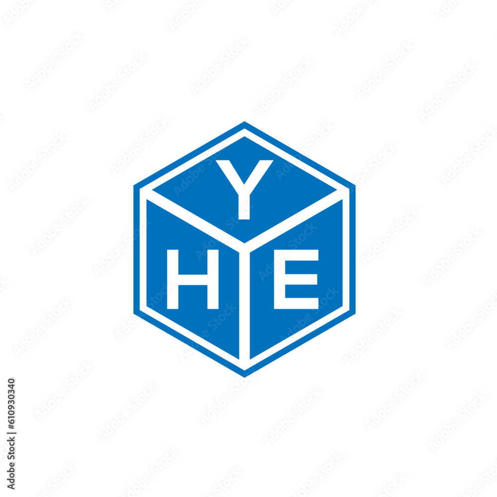 YHE letter logo design on white background. YHE creative initials letter logo concept. YHE letter design.

