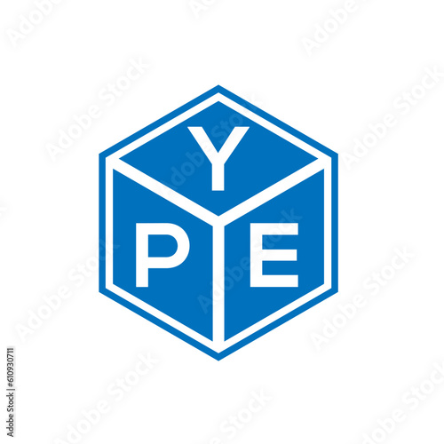 YPE letter logo design on white background. YPE creative initials letter logo concept. YPE letter design.
 photo