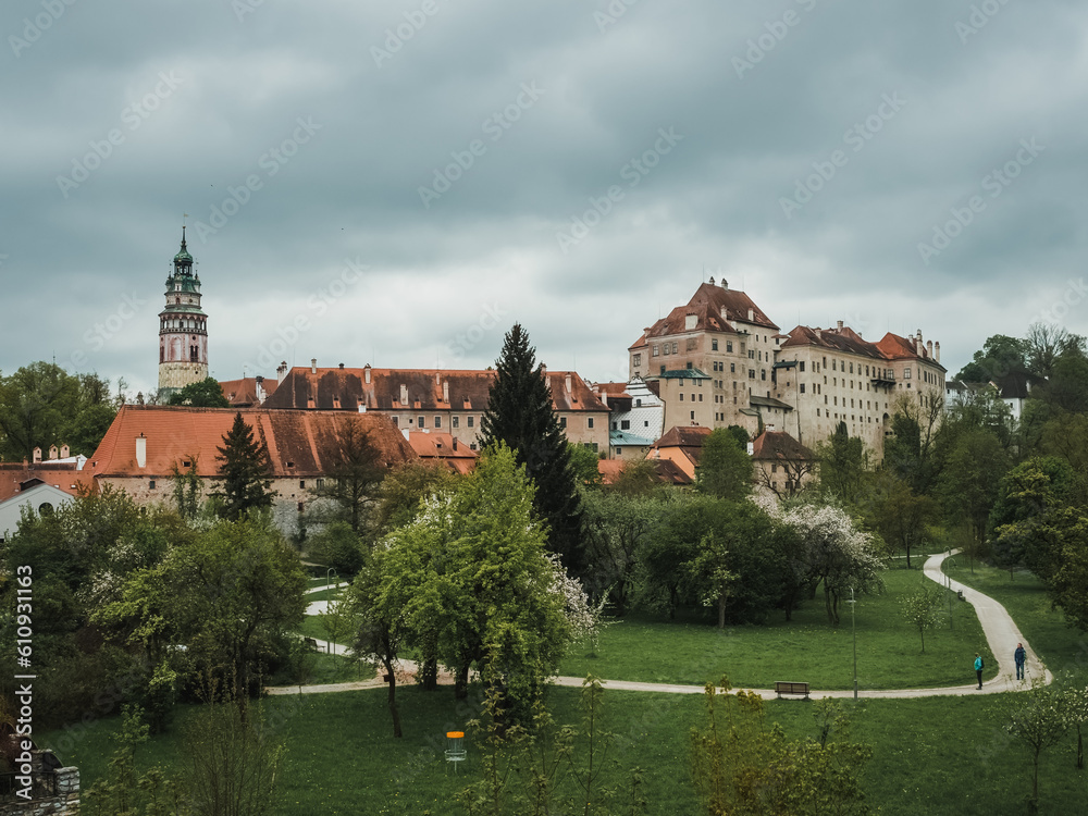Cesky Krumlov. General panoramic view of the city. Czech Republic