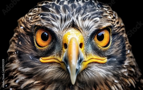 Close up portrait of an eagle. Generative AI.