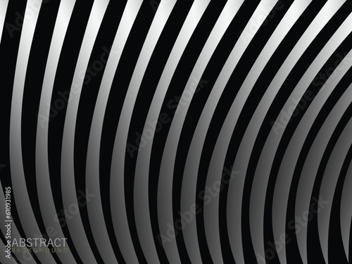 Black abstract background design. Modern wavy lines pattern. In monochrome. Premium line texture for digital banners  business backgrounds. Dark horizontal vector template.