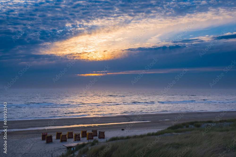 Sunset over the Dutch North Sea near Egmond aan Zee/NL