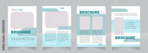 Zero emissions vehicles blank brochure design. Template set with copy space for text. Premade corporate reports collection. Editable 4 paper pages. Barlow Black, Regular, Nunito Light fonts used