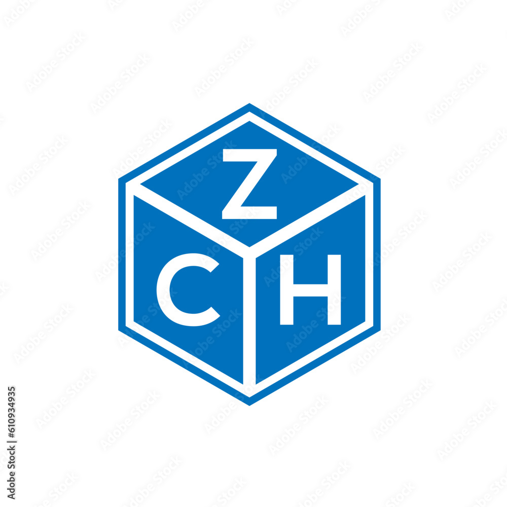 ZCH letter logo design on white background. ZCH creative initials letter logo concept. ZCH letter design.
