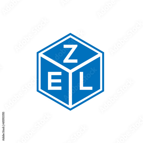 ZEL letter logo design on white background. ZEL creative initials letter logo concept. ZEL letter design.
 photo