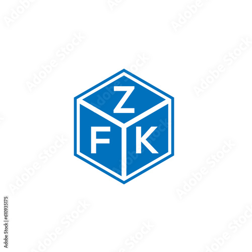 ZFK letter logo design on white background. ZFK creative initials letter logo concept. ZFK letter design. 