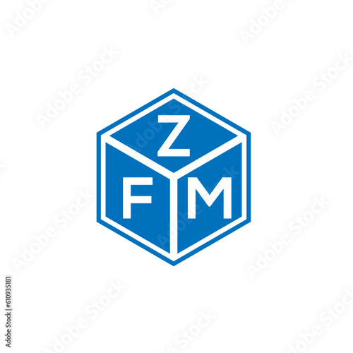 ZFM letter logo design on white background. ZFM creative initials letter logo concept. ZFM letter design. 