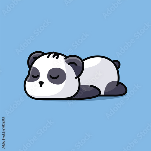 Cute sleeping panda cartoon illustration vector icon © Satisfactoons