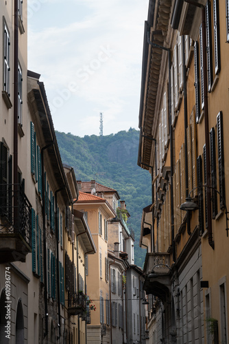 Como city in the Italy. Old city architecture