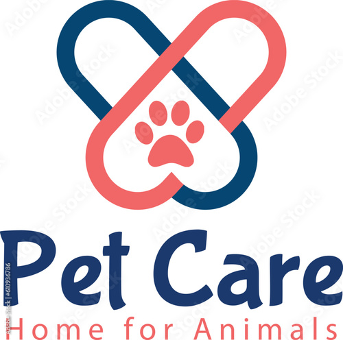 Pet care logo design for pet and animal services.