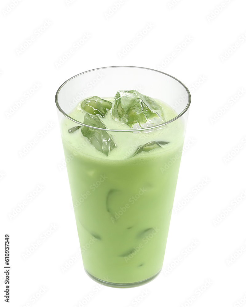 グラスに入った抹茶オレのイラスト リアル グラスに入った抹茶オレのイラスト リアル