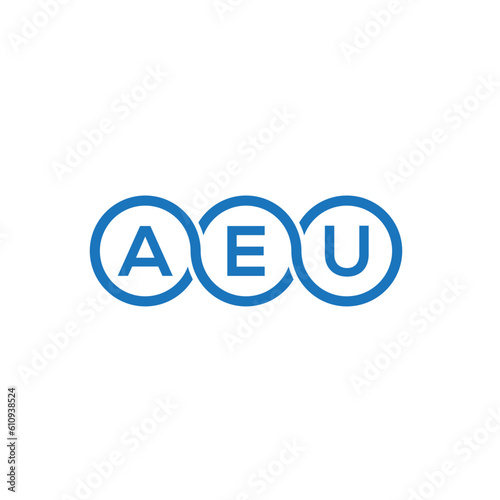 AEU letter logo design on white background. AEU creative initials letter logo concept. AEU letter design. 