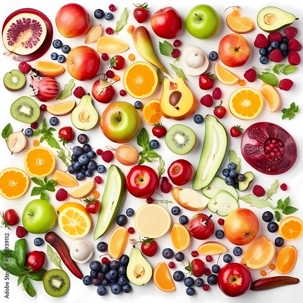 Fruits isolated white Fruits isolated white