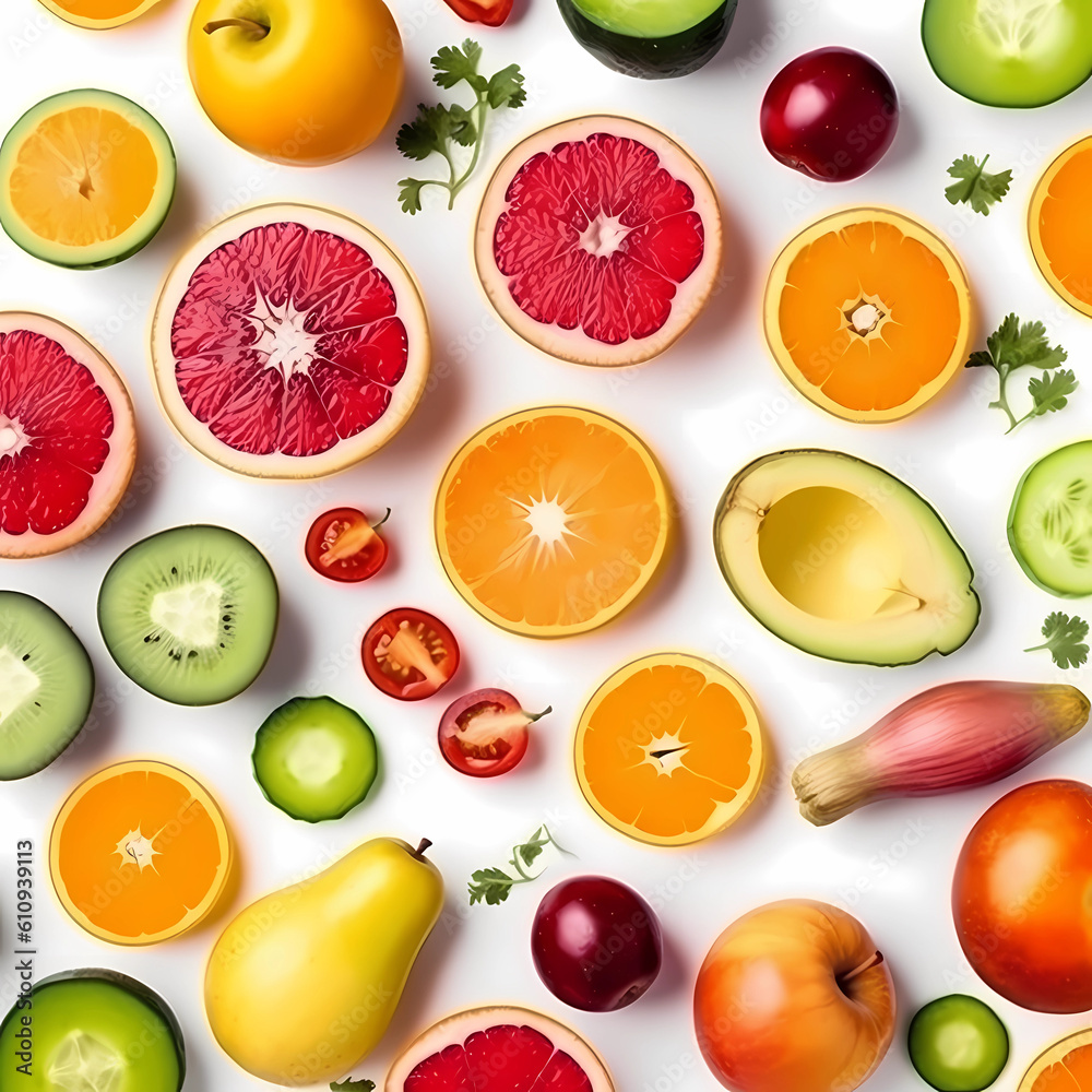 Fruits isolated white