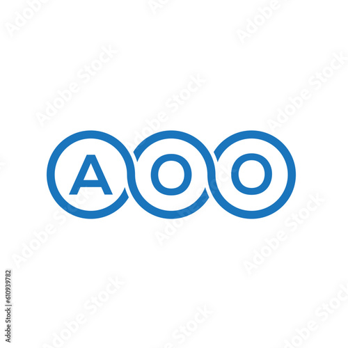 AOO letter logo design on white background. AOO creative initials letter logo concept. AOO letter design.
 photo