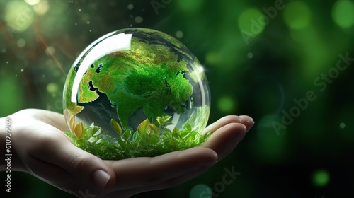 Eco friendly, green company culture concept. Generative Ai
