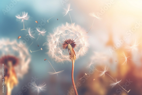 The ethereal beauty of a dandelion seed head is revealed in exquisite detail. Ethereal Dandelion Seed Head photo