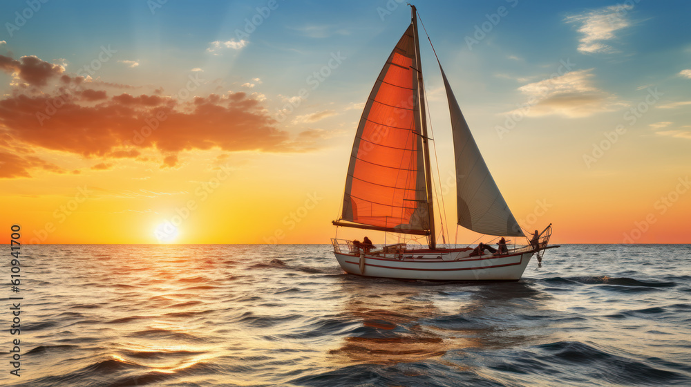 sailboat on sea. generative ai