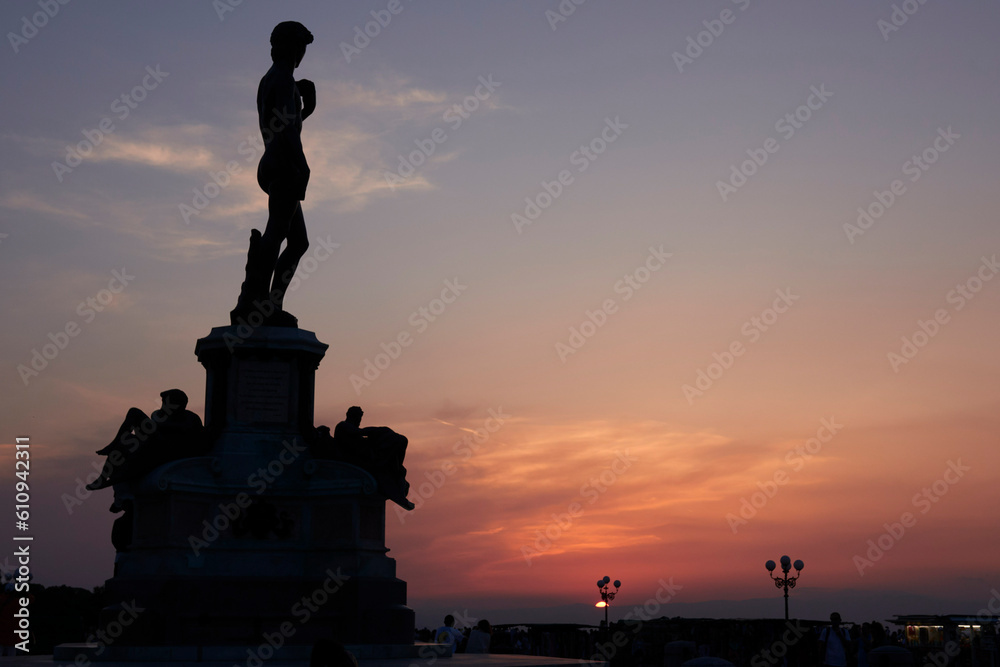 Fototapeta premium David and Sunset over Florence