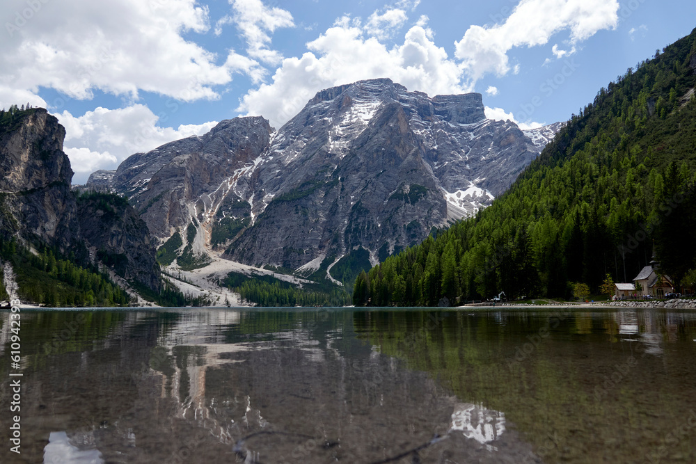 Dolomite Mountains, Clouds and Lakes