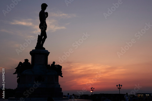 David and Sunset over Florence