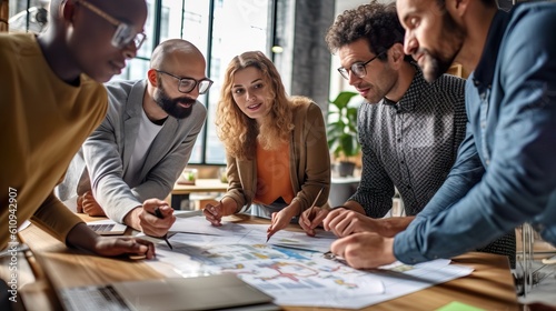 Dynamic Brainstorming Session with Diverse Group of Employees. Generative AI