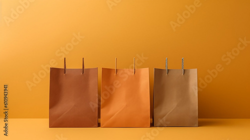 AI generative image of a color shopping bags against a simple background  photo