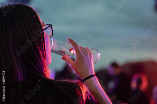 champaigne drinking lady. photo