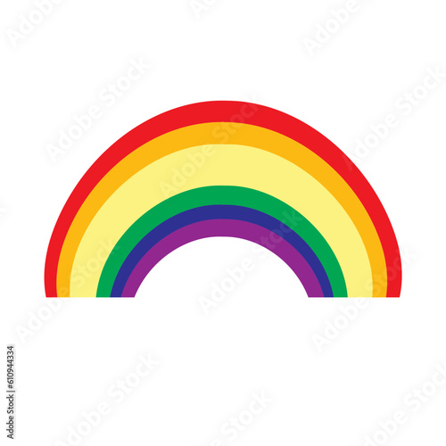 Colorful Rainbow Flat Icon Vector Illustration. Abstract Color Spectrum