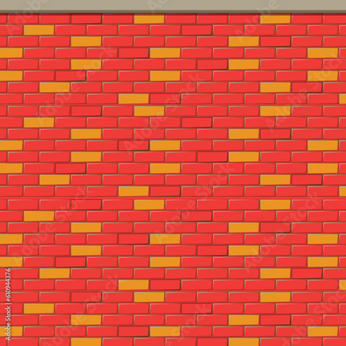 Red Yellow Brick Wall Background